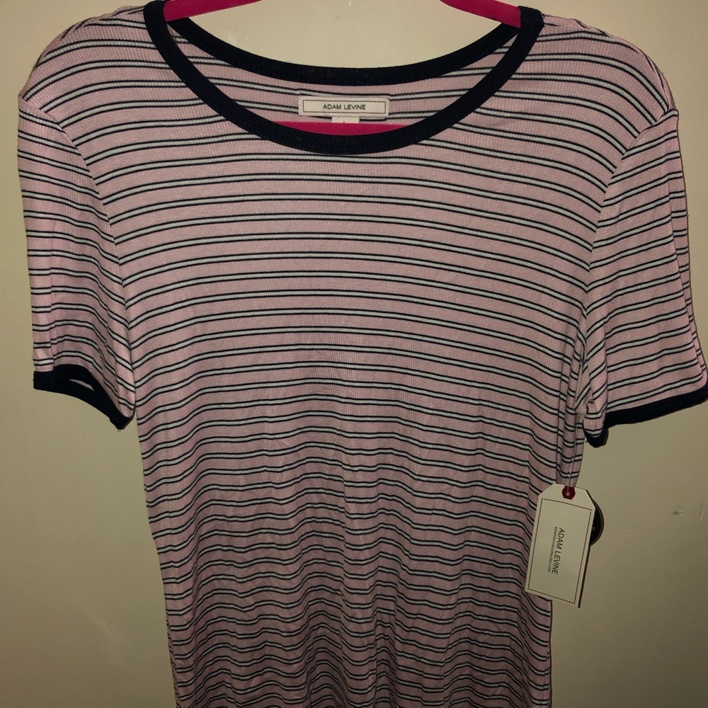 Adam Levine pink striped shirt